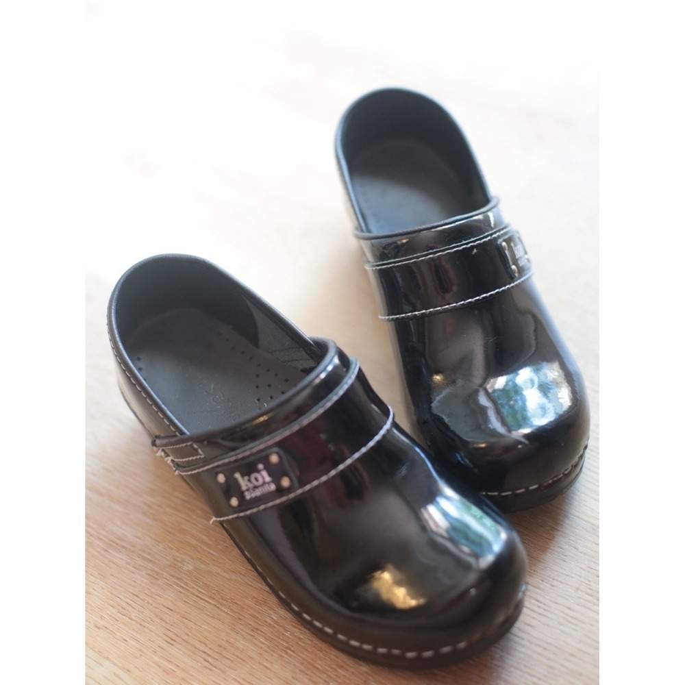 Koi Sanita Original Danish Clogs Black Shiny Lindsey Womens EU 36 US 5.5-6 - Picture 7 of 9